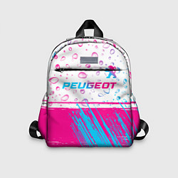 Детский рюкзак Peugeot neon gradient style: символ сверху, цвет: 3D-принт
