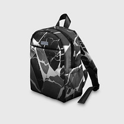 Детский рюкзак Черно-белый мрамор с трещинами, цвет: 3D-принт — фото 2