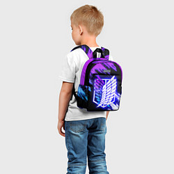 Детский рюкзак Attack on Titan - logo neon, цвет: 3D-принт — фото 2
