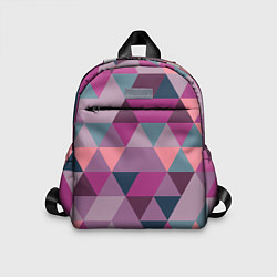 Детский рюкзак Абстрактные мозаичный розовый фигуры, цвет: 3D-принт