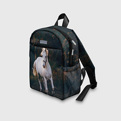 Детский рюкзак Скачущая белая лошадь, цвет: 3D-принт — фото 2