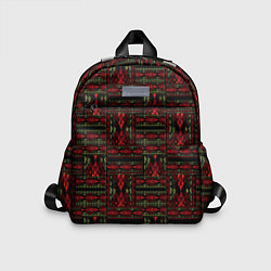 Детский рюкзак Красно зеленый лоскутный узор змеиной кожи имитаци
