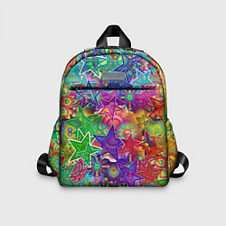 Детский рюкзак Узоры из разноцветных звёзд, цвет: 3D-принт