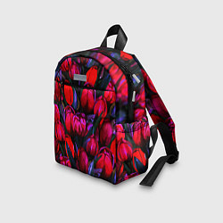 Детский рюкзак Тюльпаны - поле красных цветов, цвет: 3D-принт — фото 2