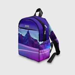 Детский рюкзак Neon mountains - Vaporwave, цвет: 3D-принт — фото 2