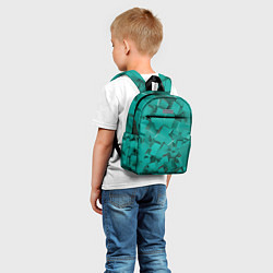 Детский рюкзак Абстрактные сине-зелёные кубы, цвет: 3D-принт — фото 2