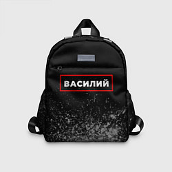 Детский рюкзак Василий - в красной рамке на темном, цвет: 3D-принт