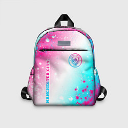 Детский рюкзак Manchester City neon gradient style: надпись, симв, цвет: 3D-принт