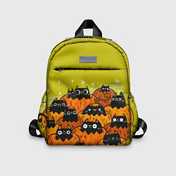 Детский рюкзак Хэллоуин - коты в тыквах, цвет: 3D-принт