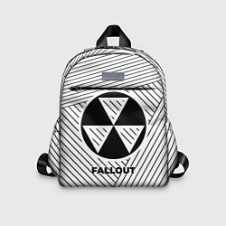 Детский рюкзак Символ Fallout на светлом фоне с полосами, цвет: 3D-принт