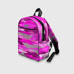 Детский рюкзак Абстракция милитари ярко розовый, цвет: 3D-принт — фото 2