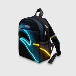 Детский рюкзак Неоновый разлом - киберпанк броня, цвет: 3D-принт — фото 2