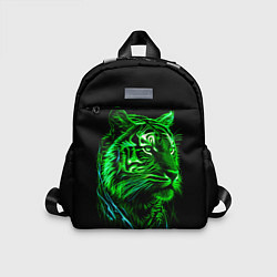 Детский рюкзак Нейросеть: неоновый зелёный тигр