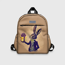 Детский рюкзак Кролик в костюме с подарком
