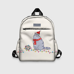 Детский рюкзак Кошка Хлоя с гирляндой, цвет: 3D-принт