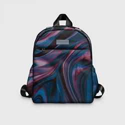 Детский рюкзак Абстрактные фиолетовые и синие волны с блёстками, цвет: 3D-принт