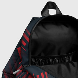 Детский рюкзак Красный символ Roblox на темном фоне со стрелками, цвет: 3D-принт — фото 2