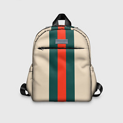Детский рюкзак Полосы триколор красный зеленый, цвет: 3D-принт