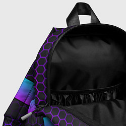 Детский рюкзак Стас всегда прав - неоновые соты, цвет: 3D-принт — фото 2