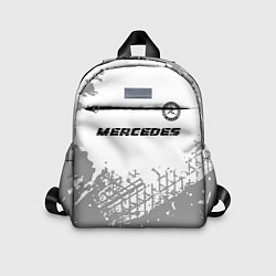 Детский рюкзак Mercedes speed на светлом фоне со следами шин: сим, цвет: 3D-принт