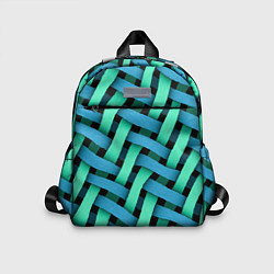 Детский рюкзак Сине-зелёная плетёнка - оптическая иллюзия, цвет: 3D-принт