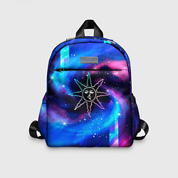 Детский рюкзак Dark Souls неоновый космос, цвет: 3D-принт