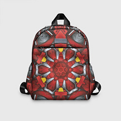 Детский рюкзак Калейдоскоп из красных узоров, цвет: 3D-принт