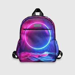Детский рюкзак Круг и разноцветные кристаллы - vaporwave, цвет: 3D-принт