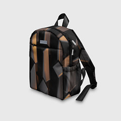 Детский рюкзак Абстрактные тёмные геометрические блоки, цвет: 3D-принт — фото 2