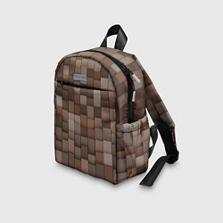 Детский рюкзак Геометрические тёмные прямоугольники и кубы, цвет: 3D-принт — фото 2