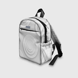 Детский рюкзак Серый фон и абстрактные белые объёмные окружности, цвет: 3D-принт — фото 2