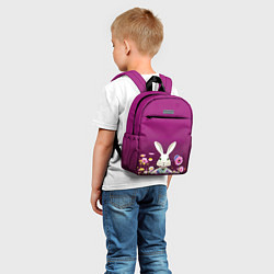 Детский рюкзак Кролик на винном фоне, цвет: 3D-принт — фото 2