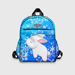 Детский рюкзак Милый кролик в снежинках, цвет: 3D-принт