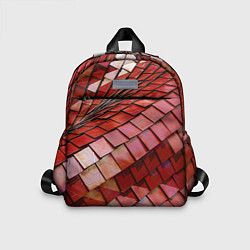 Детский рюкзак Красный паттерн из металлических блоков
