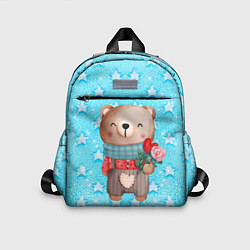 Детский рюкзак Мишка с розой, цвет: 3D-принт