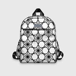 Детский рюкзак Чёрно-белый абстрактный паттерн из звёзд, цвет: 3D-принт