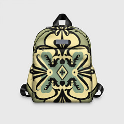 Детский рюкзак Цветок с глазками в узоре на болотном фоне, цвет: 3D-принт