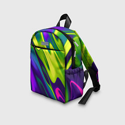 Детский рюкзак Сине-зелёное и фиолетовое абстрактное слияние, цвет: 3D-принт — фото 2