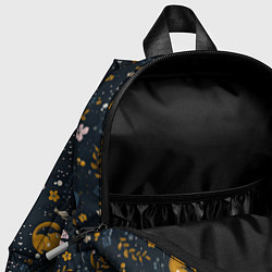 Детский рюкзак Растительный паттерн с котиками, цвет: 3D-принт — фото 2