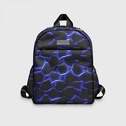 Детский рюкзак Синий неон и плиты, цвет: 3D-принт