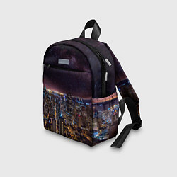 Детский рюкзак Ночной город и звёзды на небе, цвет: 3D-принт — фото 2