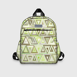 Детский рюкзак Геометрический светло-зелёный паттерн из треугольн, цвет: 3D-принт