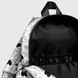 Детский рюкзак Узор из черно-белых сердец на белом фоне, цвет: 3D-принт — фото 2
