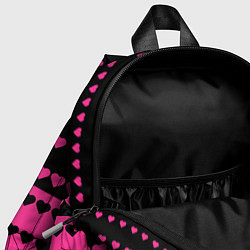 Детский рюкзак Черные и розовые сердца узор, цвет: 3D-принт — фото 2