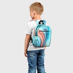 Детский рюкзак Кораллово-голубая абстрактная волна, цвет: 3D-принт — фото 2