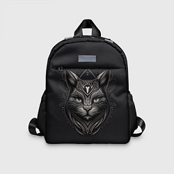 Детский рюкзак Чёрно-белый орнамент кота, цвет: 3D-принт