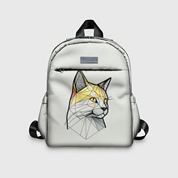 Детский рюкзак Стилизованная кошка в геометрическом стиле, цвет: 3D-принт