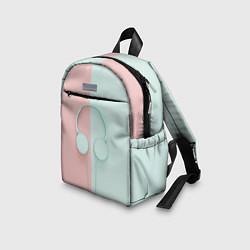Детский рюкзак Наушники цвета морской волны, цвет: 3D-принт — фото 2