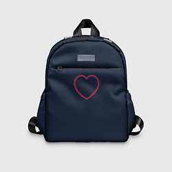 Детский рюкзак Неоновое сердце на синем фоне, цвет: 3D-принт