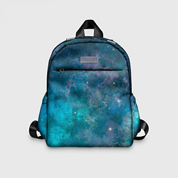Детский рюкзак Абстрактный светло-синий космос и звёзды, цвет: 3D-принт